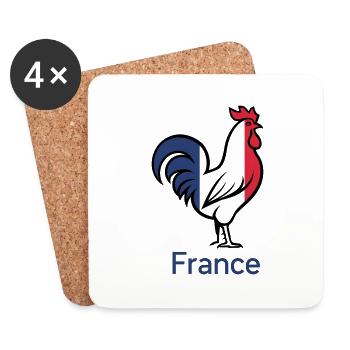 Auf nach Frankreich | Französischer Fan!! - Untersetzer (4er-Set) - Weiß - Vorne