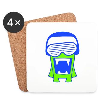 DJ Monster Alien Alien Party Music Fun - Coasters (set of 4) - white - Front