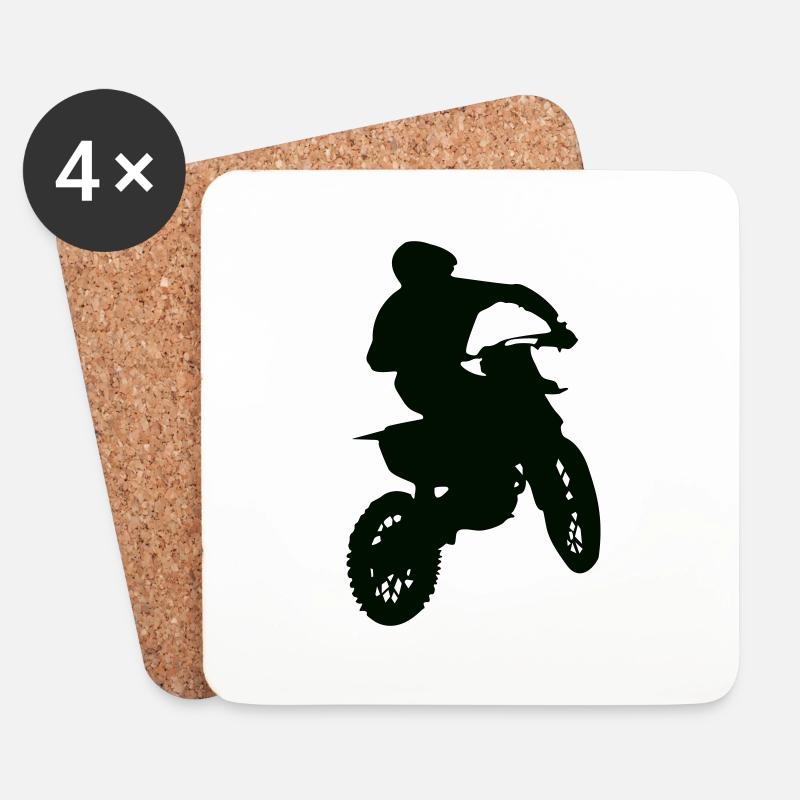 motocross racer - Untersetzer (4er-Set) - Weiß
