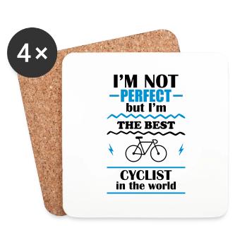 Pas parfait, mais le meilleur cycliste du monde - Dessous de verre (lot de 4) - blanc - Devant