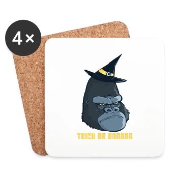 Halloween Gorilla 2 - Dessous de verre (lot de 4) - blanc - Devant