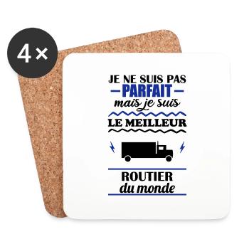 Pas parfait mais meilleur routier du monde - Dessous de verre (lot de 4) - blanc - Devant
