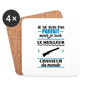 Pas parfait mais meilleur chasseur du monde - Dessous de verre (lot de 4) - blanc - Devant