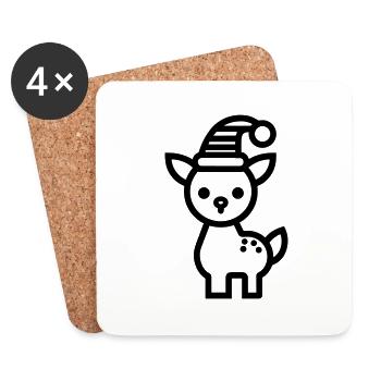 Christmas Reindeer - Coasters (set of 4) - white - Front