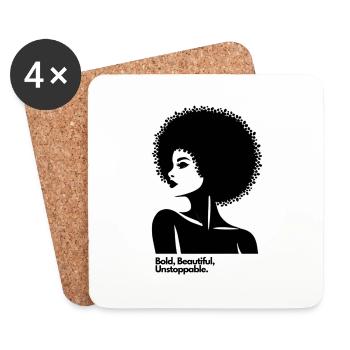 Afro Queen Silhouette - Dessous de verre (lot de 4) - blanc - Devant