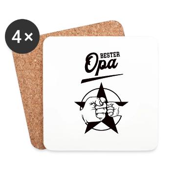 Bester Opa Enkel Team Enkelkind Enkelsohn und Opi - Untersetzer (4er-Set) - Weiß - Vorne