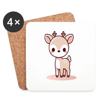 Roe deer - Coasters (set of 4) - white - Front