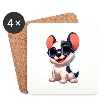 French Bulldog 6 - Coasters (set of 4) - white - Front
