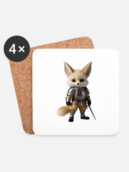 Fennec Knight Sword 3 - Coasters (set of 4) - white