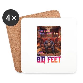 Drôle de pieds Bigfoot Meme - Dessous de verre (lot de 4) - blanc - Devant