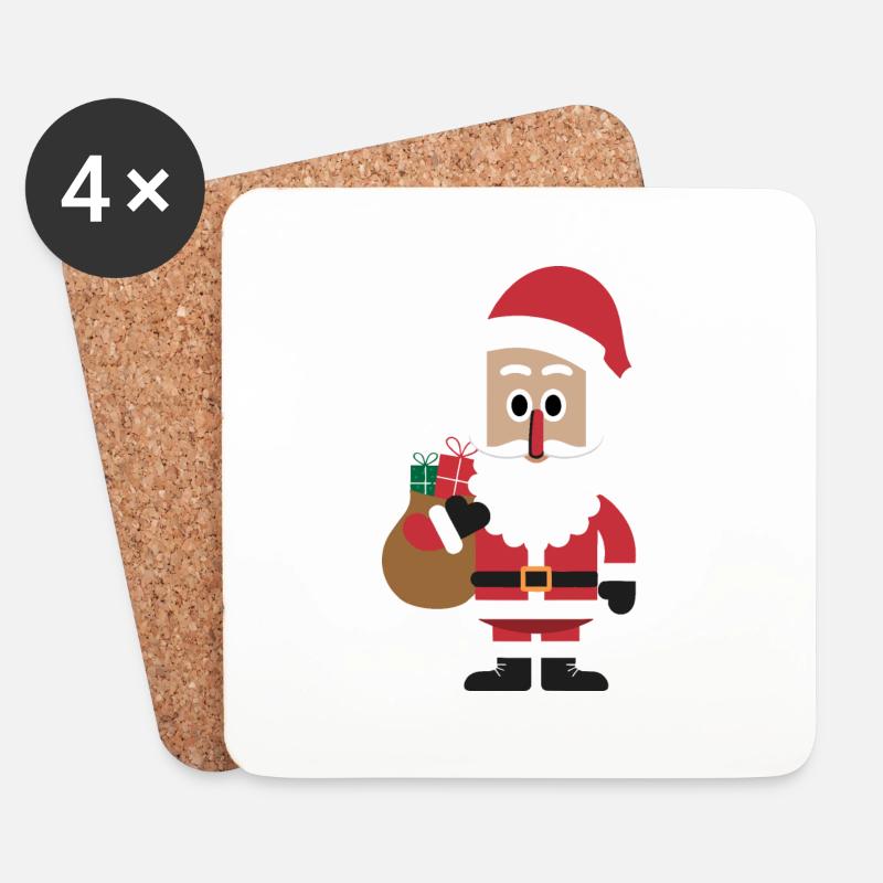 Santa - Untersetzer (4er-Set) - Weiß