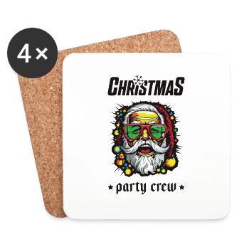 Équipe de la fête de Noël - Dessous de verre (lot de 4) - blanc - Devant