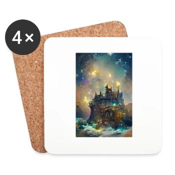 Château sous les étoiles Château sous les étoiles - Dessous de verre (lot de 4) - blanc - Devant