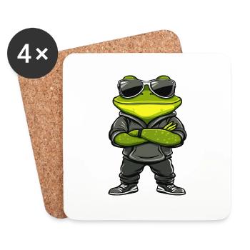 Frosch Comic Cool - Untersetzer (4er-Set) - Weiß - Vorne