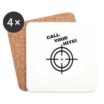 CALL YOUR HITS! - Untersetzer (4er-Set) - Weiß - Vorne