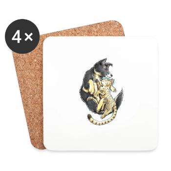 Amitié - Dessous de verre (lot de 4) - blanc - Devant
