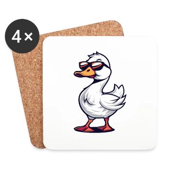 Gans Tier - Untersetzer (4er-Set) - Weiß - Vorne