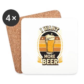 I want more beer - Coasters (set of 4) - white - Front