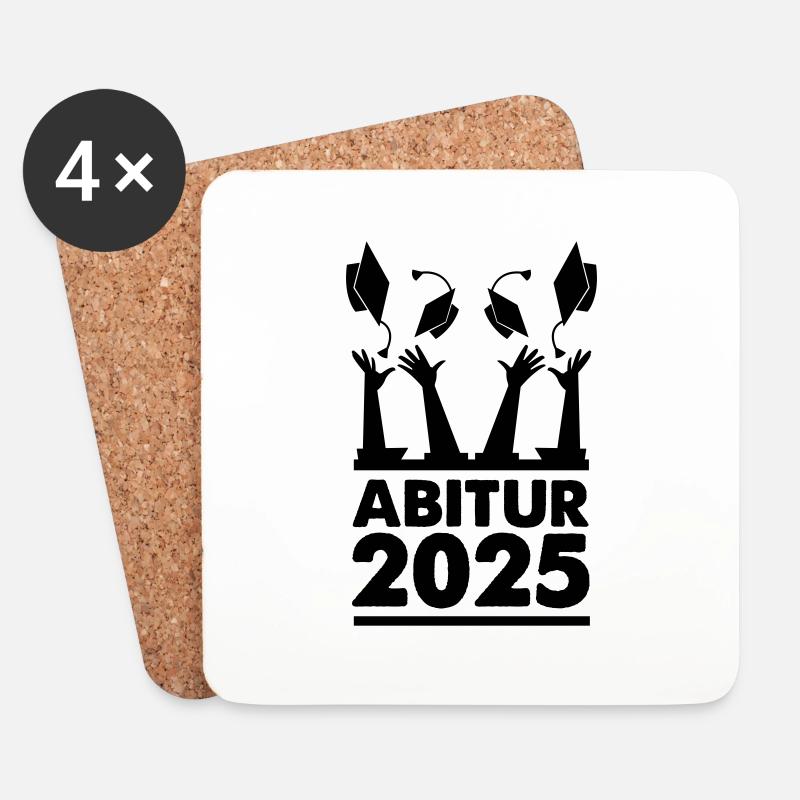 Abitur 2025 - Untersetzer (4er-Set) - Weiß