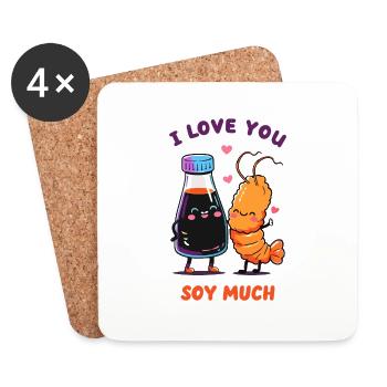 I Love You Soy Much - Untersetzer (4er-Set) - Weiß - Vorne