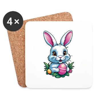 Osterhase - Untersetzer (4er-Set) - Weiß - Vorne