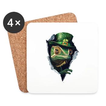 St. Patrick Chamäleon - Untersetzer (4er-Set) - Weiß - Vorne