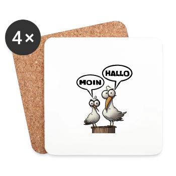 Moin Hallo - Untersetzer (4er-Set) - Weiß - Vorne