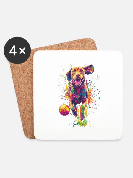 Vizsla - Untersetzer (4er-Set) - Weiß