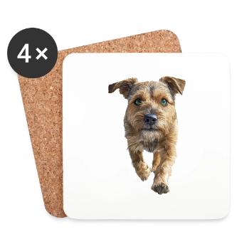 Border Terrier - Untersetzer (4er-Set) - Weiß - Vorne
