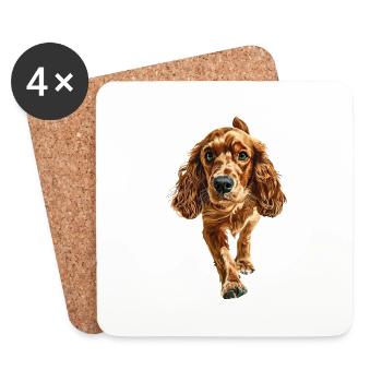 Cocker Spaniel - Untersetzer (4er-Set) - Weiß - Vorne