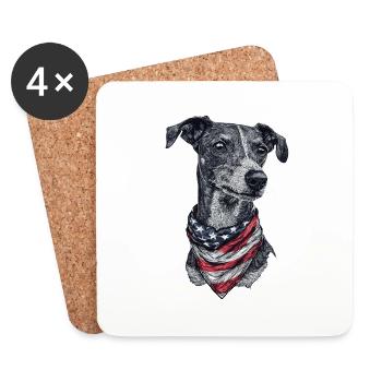 Whippet - Untersetzer (4er-Set) - Weiß - Vorne