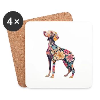 Weimaraner - Untersetzer (4er-Set) - Weiß - Vorne