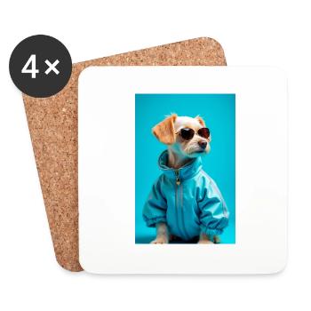 chiens super mignons victimes de la mode – Maltais - Dessous de verre (lot de 4) - blanc - Devant