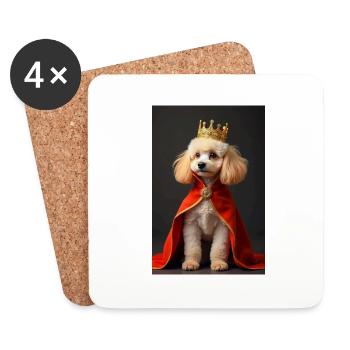 super süße Hunde Fashion Victims – Pudel Cavapoo - Untersetzer (4er-Set) - Weiß - Vorne