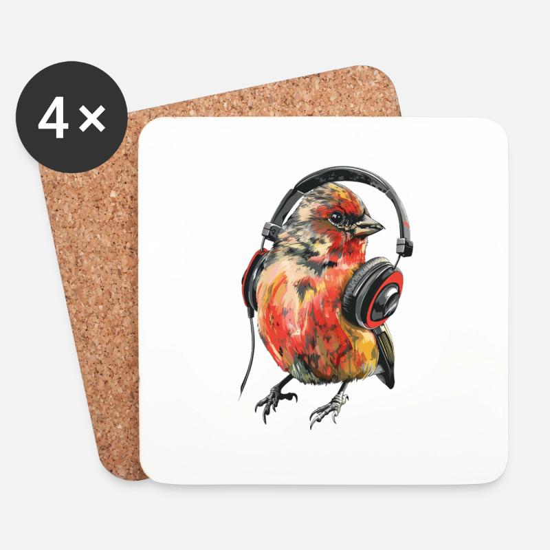 Finch Bird - Untersetzer (4er-Set) - Weiß