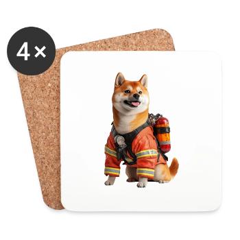 Shiba Inu - Untersetzer (4er-Set) - Weiß - Vorne