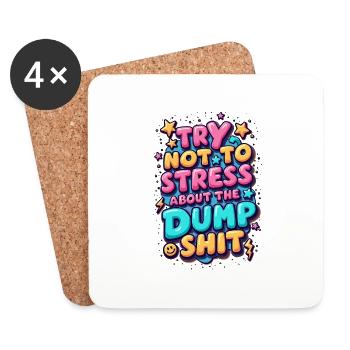 Try Not To Stress - Coasters (set of 4) - white - Front