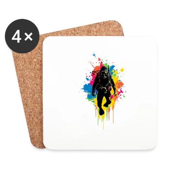 Diver Diving Diving - Coasters (set of 4) - white - Front