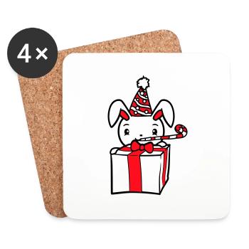 Hase Geburtstag Jahre alt Geschenk Tröte Party Hut - Untersetzer (4er-Set) - Weiß - Vorne
