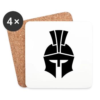 Spartan helmet - Coasters (set of 4) - white - Front