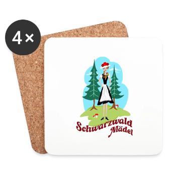 Black Forest Girl Retro - Coasters (set of 4) - white - Front