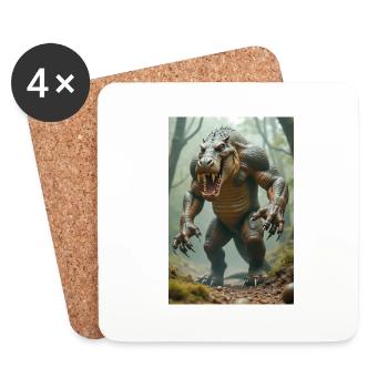 Ammit, bête monstrueuse, attendant par les écailles de j - Dessous de verre (lot de 4) - blanc - Devant