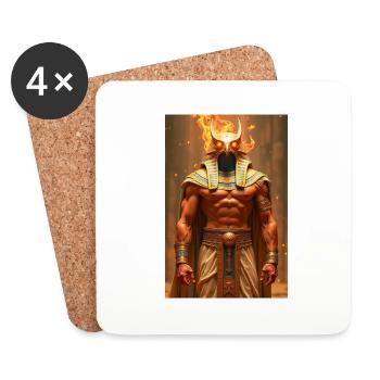 Horus, falcon-headed god, wearing the double crown - Coasters (set of 4) - white - Front