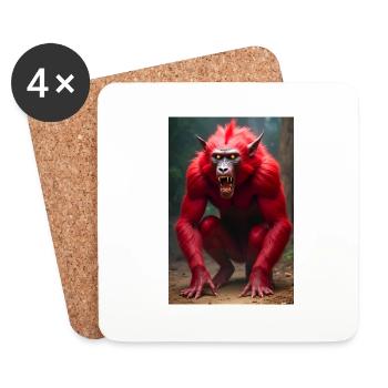 Abi, mysterious god of judgment, standing in a gra - Coasters (set of 4) - white - Front