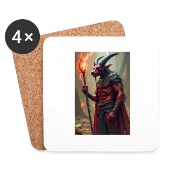 Set, red-skinned god of chaos, standing - Coasters (set of 4) - white - Front