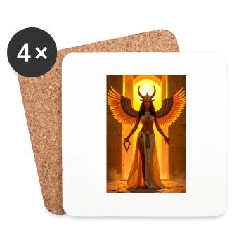 Isis, winged goddess with solar disk - Coasters (set of 4) - white - Front
