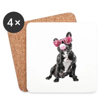 Boston Terrier - Untersetzer (4er-Set) - Weiß - Vorne
