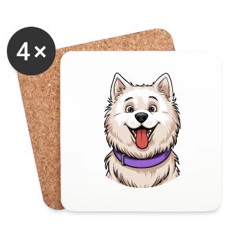 Samoyed Portrait - Coasters (set of 4) - white - Front