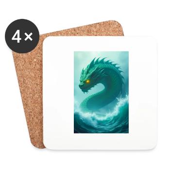 Enormous serpent encircling Midgard monster - Coasters (set of 4) - white - Front