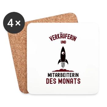 Mitarbeiterin des Monats Verkäuferin Verkauf - Untersetzer (4er-Set) - Weiß - Vorne